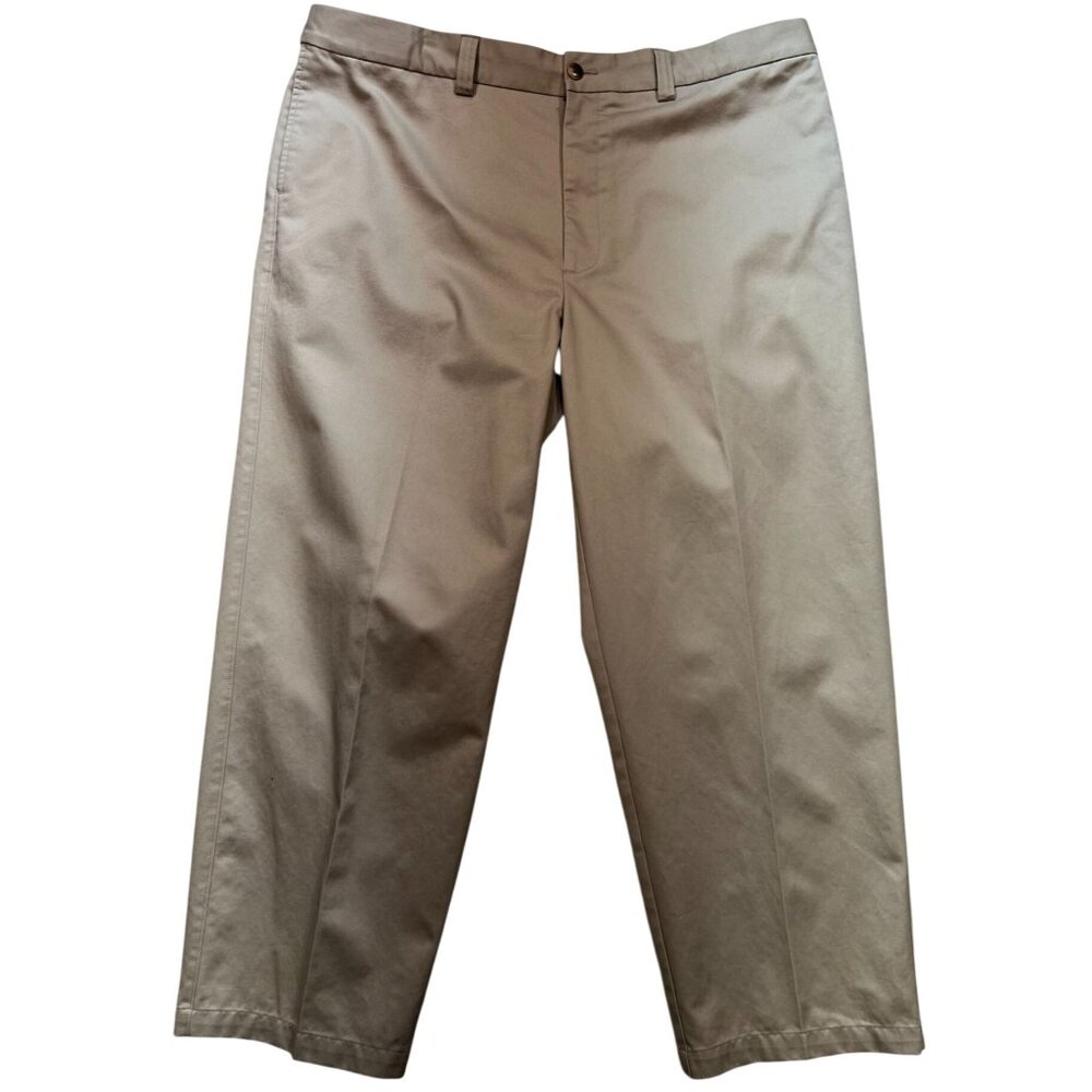 Oak Hill Men's Classic Fit Premium Chino Pants Flat Front Size 46x30 Khaki Solid
